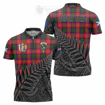 Hopkirk Crest Tartan Zipper Polo Shirt with New Zealand Silver Fern Half Style Unisex - Tartan Vibes Clothing