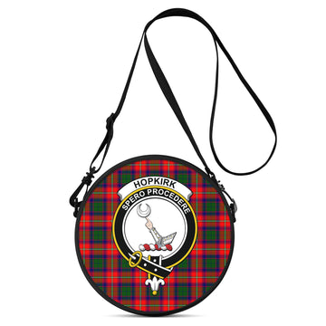 Hopkirk Tartan Round Satchel Bags with Family Crest