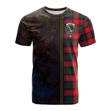 Tartan Vibes Clothing Hopkirk Tartan Family Crest Cotton T-shirt Alba Gu Brath Be Brave Lion Ancient Style