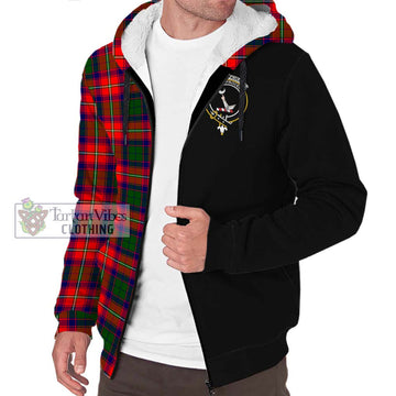 Hopkirk Tartan Sherpa Hoodie with Family Crest and Half Of Me Style Unisex S - Tartan Vibes Clothing