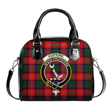 Hopkirk Tartan Shoulder Handbags with Family Crest