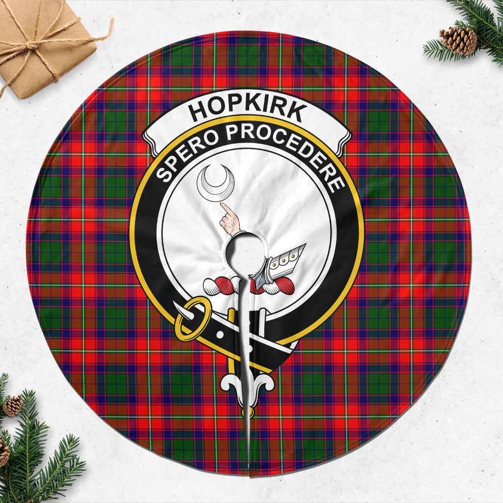 Hopkirk Tartan Christmas Tree Skirt with Family Crest 47*47 inch - Tartan Vibes Clothing
