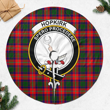 Hopkirk Tartan Christmas Tree Skirt with Family Crest 47*47 inch - Tartan Vibes Clothing