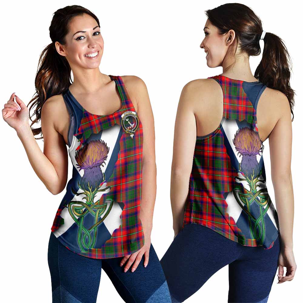 Hopkirk Tartan Family Crest Women's Racerback Tanks Scottish Thistle Celtic Inspired 4XL - Tartan Vibes Clothing