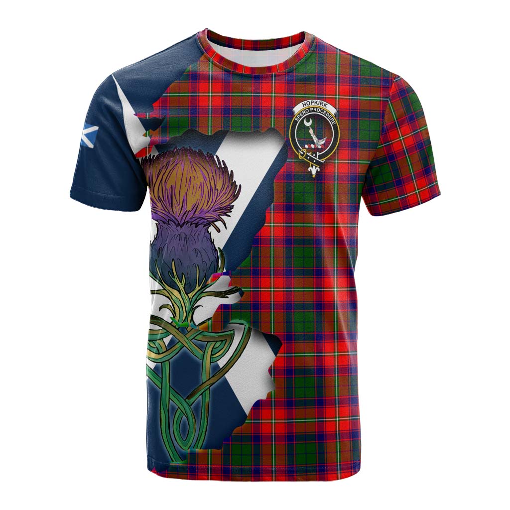 Hopkirk Tartan Family Crest Cotton T-shirt Scottish Thistle Celtic Inspired Kid's Shirt - Tartan Vibes Clothing