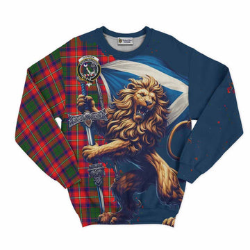 Hopkirk Tartan Family Crest Sweatshirt with Scottish Majestic Lion Unisex - Tartan Vibes Clothing