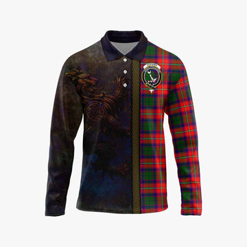 Hopkirk Tartan Family Crest Long Sleeve Polo Shirt Alba Gu Brath Be Brave Lion Ancient Style Unisex - Tartan Vibes Clothing