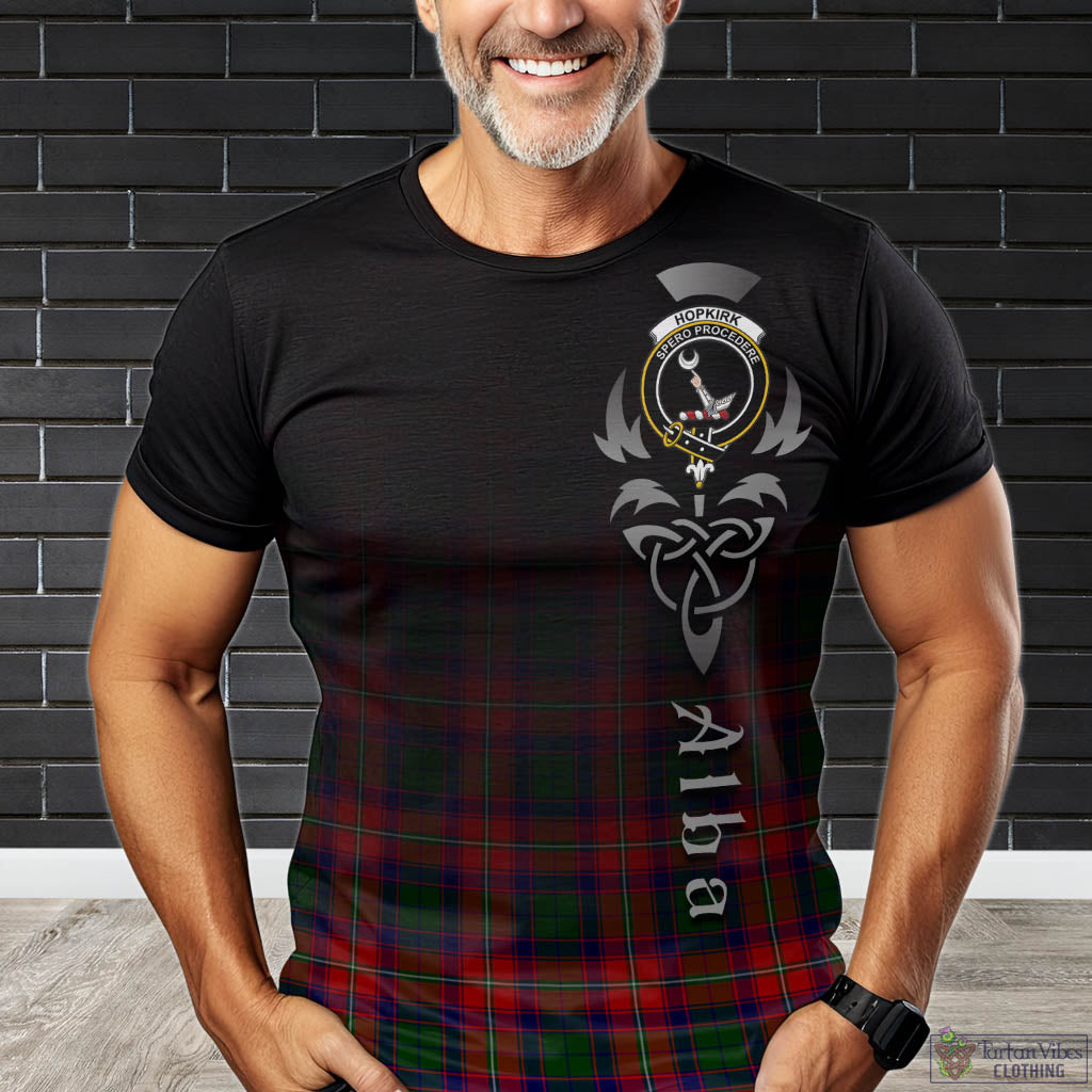 Hopkirk Tartan T-Shirt Featuring Alba Gu Brath Family Crest Celtic Inspired Kid's Shirt - Tartan Vibes Clothing