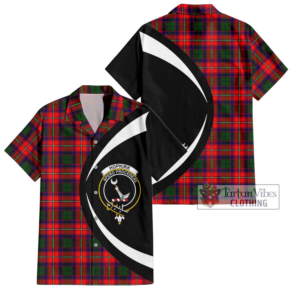 Hopkirk Tartan Hawaiian Shirt with Family Crest Circle Style Kid - Tartan Vibes Clothing