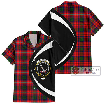 Hopkirk Tartan Hawaiian Shirt with Family Crest Circle Style Kid - Tartan Vibes Clothing