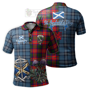 Hopkirk Tartan Polo Shirt Happy St. Andrew's Day Half Tartan Style Kid - Tartan Vibes Clothing