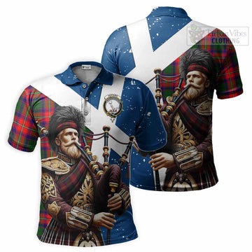 Hopkirk Tartan Polo Shirt with Family Crest Scottish Bagpiper Vibes Kid - Tartan Vibes Clothing