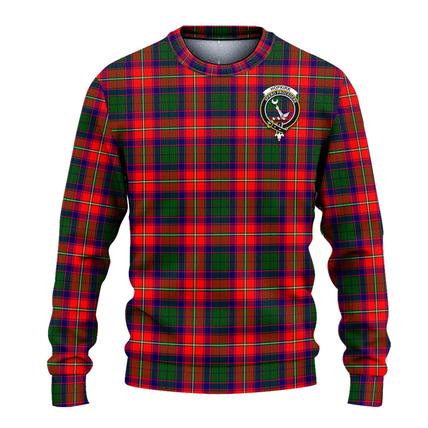 Hopkirk Tartan Ugly Sweater with Family Crest - Tartan Vibes Clothing