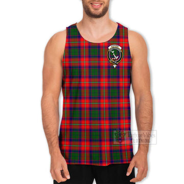 Hopkirk Tartan Men's Tank Top with Family Crest and Bearded Skull Holding Bottles of Whiskey - Tartan Vibes Clothing