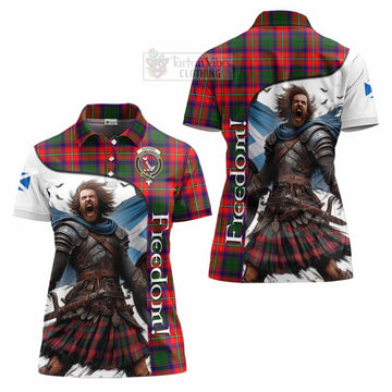 Hopkirk Crest Tartan Women's Polo Shirt Inspired by the Freedom of Scottish Warrior - Tartan Vibes Clothing