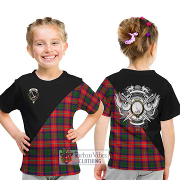 Hopkirk Tartan Kid T-Shirt with Family Crest and Military Logo Style - Tartan Vibes Clothing