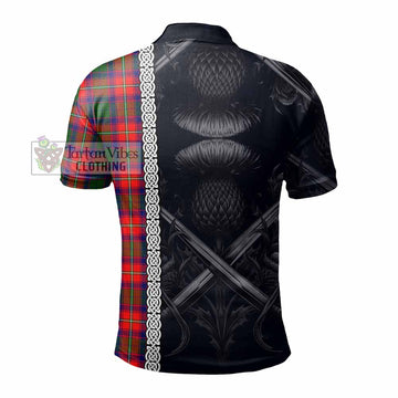 Hopkirk Tartan Polo Shirt with Family Crest Cross Sword Thistle Celtic Vibes - Tartan Vibes Clothing