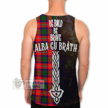 Hopkirk Tartan Family Crest Men's Tank Top Alba Gu Brath Be Brave Lion Ancient Style - Tartan Vibes Clothing