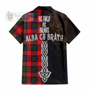 Hopkirk Tartan Family Crest Hawaiian Shirt Alba Gu Brath Be Brave Lion Ancient Style - Tartan Vibes Clothing