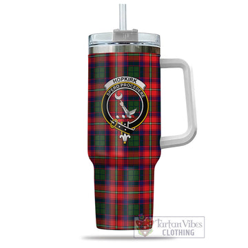 Hopkirk Tartan Tumbler with Handle with Family Crest - Tartan Vibes Clothing