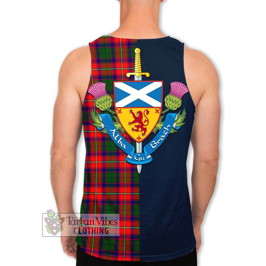 Hopkirk Tartan Men's Tank Top Alba with Scottish Lion Royal Arm Half Style - Tartan Vibes Clothing