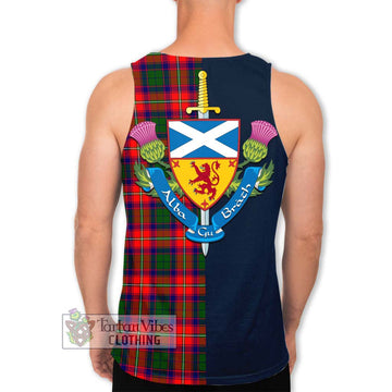 Hopkirk Tartan Men's Tank Top Alba with Scottish Lion Royal Arm Half Style - Tartan Vibes Clothing