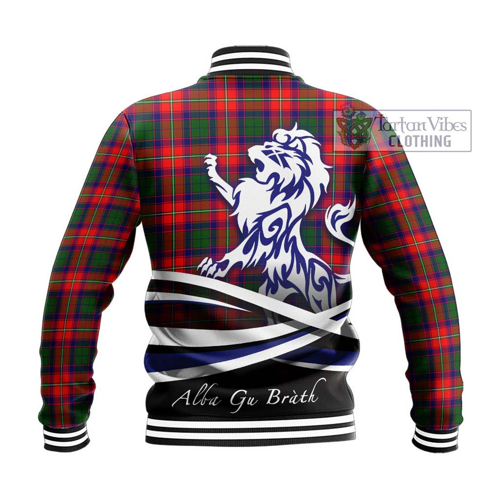 Hopkirk Tartan Baseball Jacket with Alba Gu Brath Regal Lion Emblem - Tartan Vibes Clothing