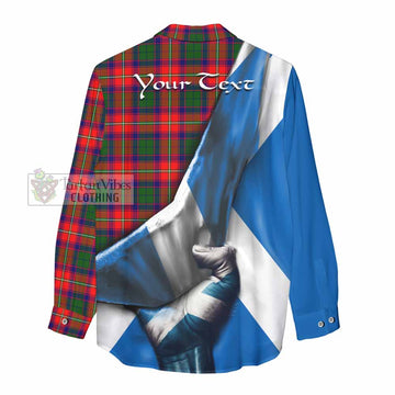 Hopkirk Tartan Women's Casual Shirt with Family Crest Scotland Patriotic Style - Tartan Vibes Clothing