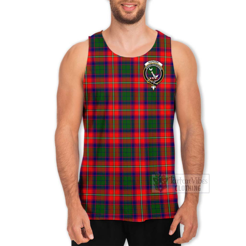 Hopkirk Tartan Men's Tank Top with Family Crest Celtic Skull Style - Tartan Vibes Clothing