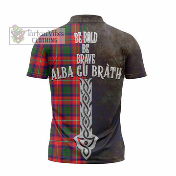 Hopkirk Tartan Family Crest Zipper Polo Shirt Alba Gu Brath Be Brave Lion Ancient Style - Tartan Vibes Clothing
