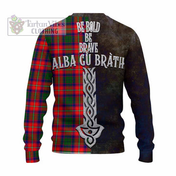 Hopkirk Tartan Family Crest Knitted Sweater Alba Gu Brath Be Brave Lion Ancient Style - Tartan Vibes Clothing