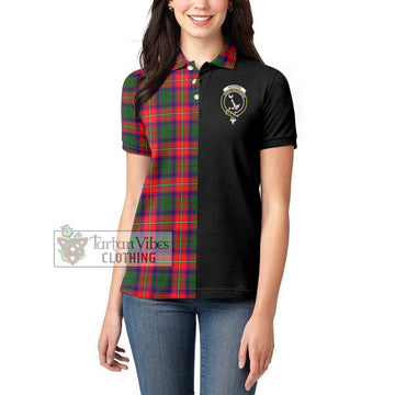 Hopkirk Tartan Women's Polo Shirt with Family Crest and Half Of Me Style - Tartan Vibes Clothing