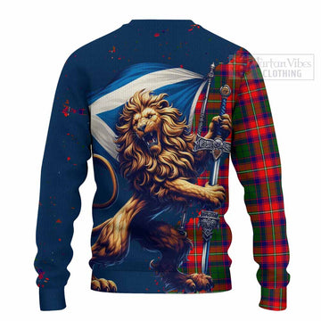 Hopkirk Tartan Family Crest Knitted Sweater with Scottish Majestic Lion - Tartan Vibes Clothing
