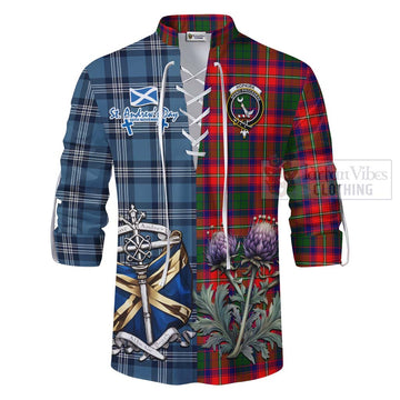 Hopkirk Tartan Ghillie Kilt Shirt Happy St. Andrew's Day Half Tartan Style - Tartan Vibes Clothing