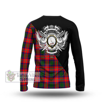 Hopkirk Tartan Long Sleeve T-Shirt with Family Crest and Military Logo Style - Tartan Vibes Clothing