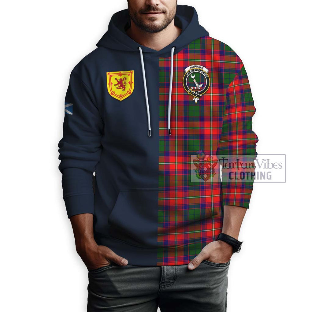 Hopkirk Tartan Hoodie Alba with Scottish Lion Royal Arm Half Style - Tartan Vibes Clothing