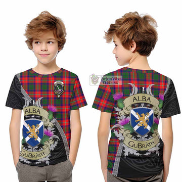 Hopkirk Tartan Family Crest Kid T-Shirt Lion Rampant Royal Thistle Shield Celtic Inspired - Tartan Vibes Clothing