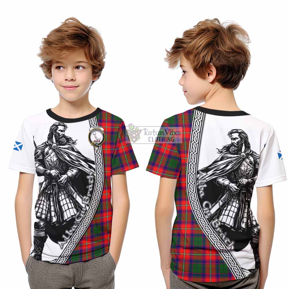 Hopkirk Tartan Clan Crest Kid T-Shirt with Highlander Warrior Celtic Style - Tartan Vibes Clothing