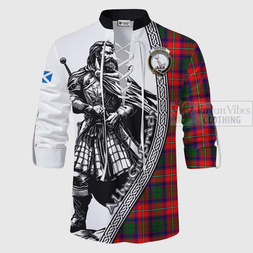 Hopkirk Tartan Clan Crest Ghillie Kilt Shirt with Highlander Warrior Celtic Style - Tartan Vibes Clothing