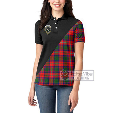 Hopkirk Tartan Women's Polo Shirt with Family Crest and Military Logo Style - Tartan Vibes Clothing