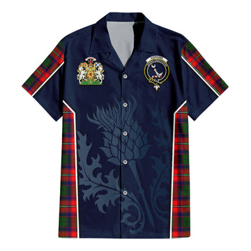 Hopkirk Tartan Hawaiian Shirt with Family Crest and Scottish Thistle Vibes Sport Style - Tartan Vibes Clothing