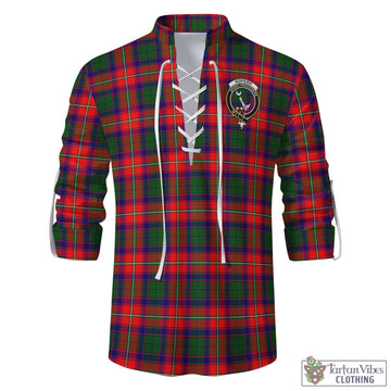 Hopkirk Tartan Men's Scottish Traditional Jacobite Ghillie Kilt Shirt with Family Crest