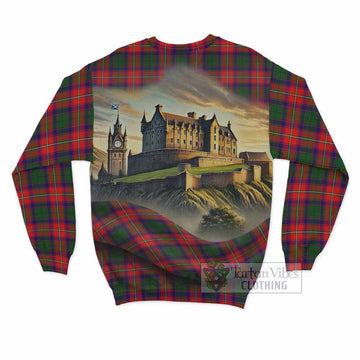 Hopkirk Tartan Family Crest Sweatshirt with Scottish Ancient Castle Style - Tartan Vibes Clothing