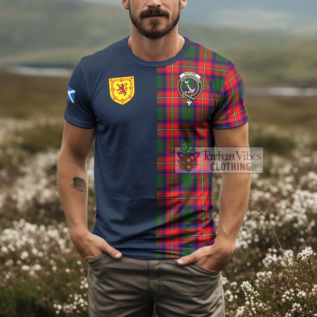 Hopkirk Tartan T-Shirt Alba with Scottish Lion Royal Arm Half Style - Tartan Vibes Clothing