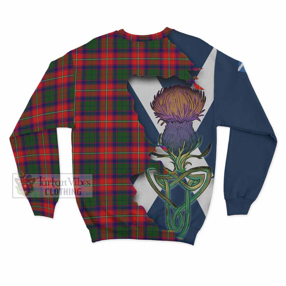 Hopkirk Tartan Family Crest Sweatshirt Scottish Thistle Celtic Inspired - Tartan Vibes Clothing
