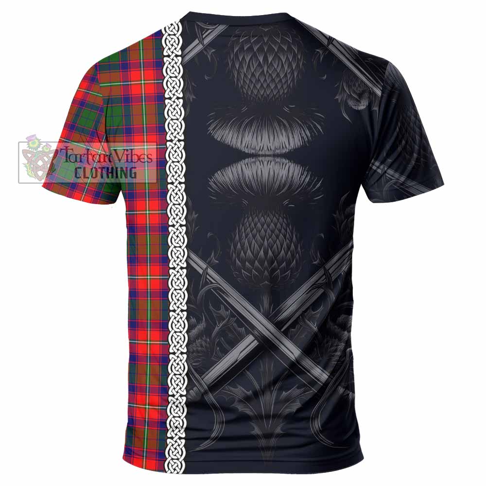 Hopkirk Tartan T-Shirt with Family Crest Cross Sword Thistle Celtic Vibes - Tartan Vibes Clothing