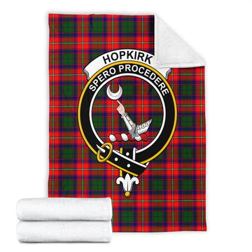 Hopkirk Tartan Blanket with Family Crest