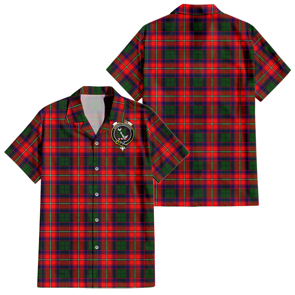 Hopkirk Tartan Hawaiian Shirt with Family Crest - Tartan Vibes Clothing