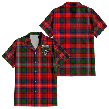 Hopkirk Tartan Short Sleeve Button Down Shirt with Family Crest