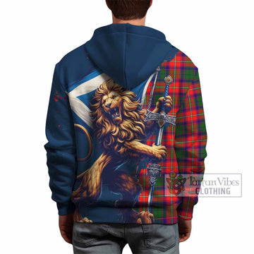 Hopkirk Tartan Family Crest Hoodie with Scottish Majestic Lion - Tartan Vibes Clothing